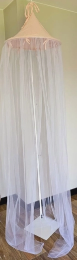 EKO baldachýn nad dětskou postýlku mušelín a tyl blue 240 × 300 cm