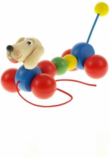 Dřevěná tahací hračka - jezevčík