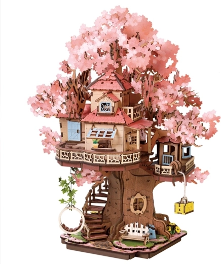 RoboTime Rolife dřevěná 3D skládačka domeček na stromě Sakura