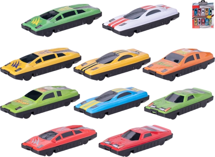 Sada kovových autíček 7 cm – 10 kusů s volným chodem