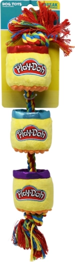 Plyšová psí hračka PLAY-DOH s lanem a pískátkem 46 cm