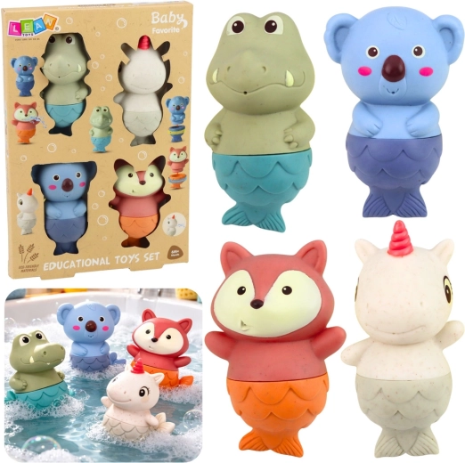 Sada koupacích hraček zvířátka mořské víly, 4 ks