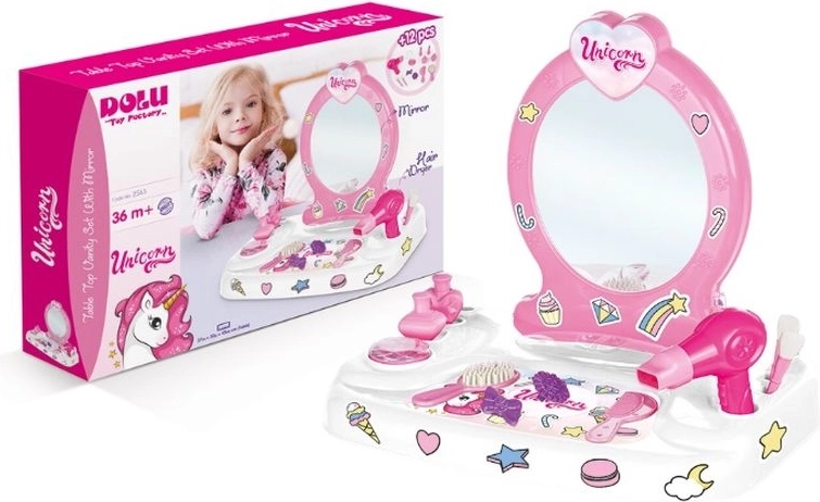 Dolu toaletní stolek Unicorn s doplňky