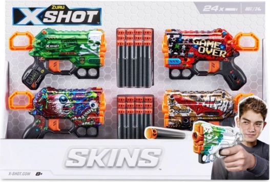 Sada blástrů X-SHOT Skins Menace – 4 ks, 24 šipek