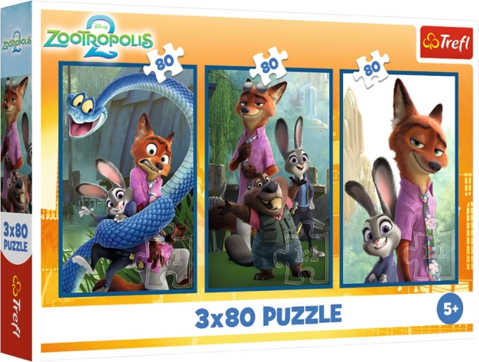 Puzzle 3×80 Disney Zootropolis Zvířecí vyšetřování – Trefl
