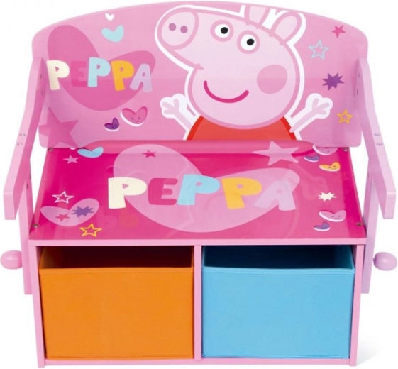 Peppa Pig dětská lavice 3 v 1 (lavice, psací stůl a box na hračky)