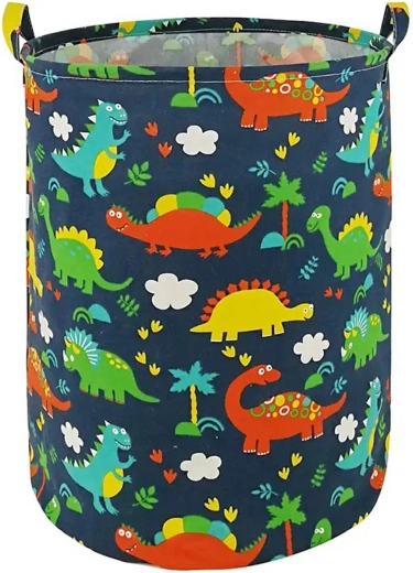 Textilní koš na hračky s uchy modrý