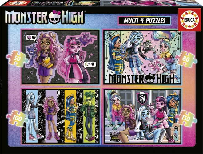 Puzzle MONSTER HIGH 4v1 (50–150 dílků) EDUCA