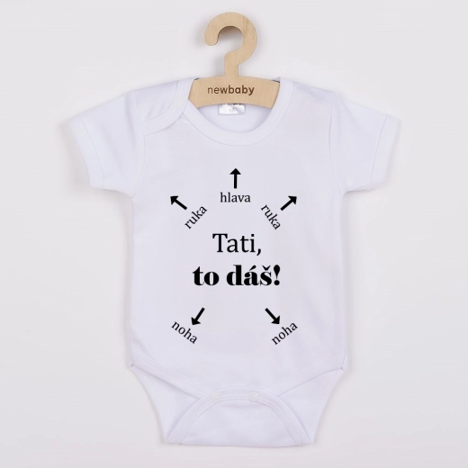 Dětské body s potiskem New Baby Tati, to dáš! – krátký rukáv