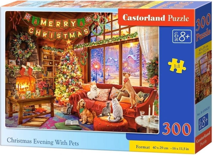 Castorland puzzle štědrý večer s mazlíčky 300 dílků