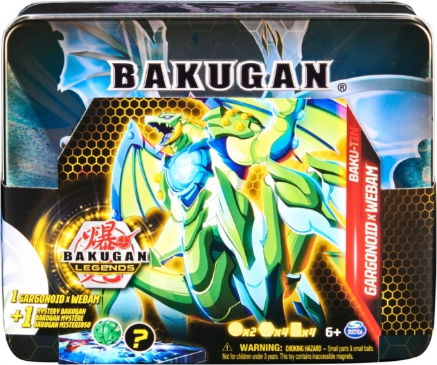 Bakugan Legends Baku-Tin tajemná krabička Gargonoid x Webam + 2 figurky a karty