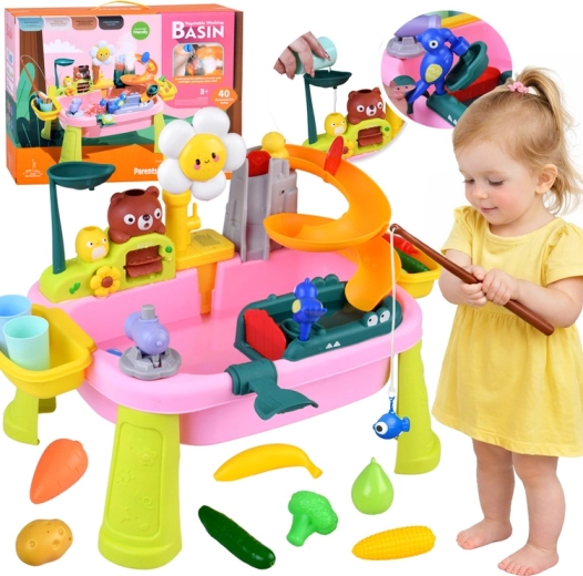 Velký vodní stolek pro děti se skluzavkou a 40 doplňky