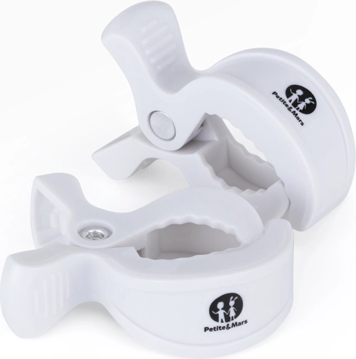 Kolíčky na kočárek PETITE & MARS Peg, bílá, 2 ks