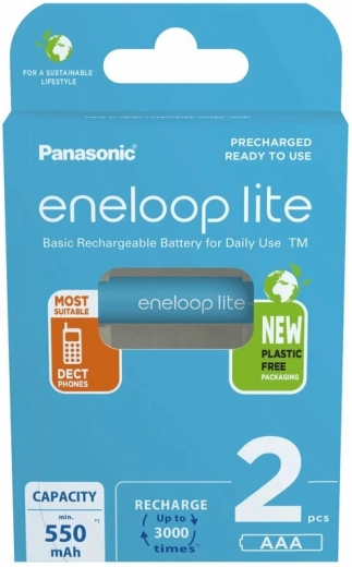 Panasonic eneloop lite AAA nabíjecí baterie 550 mAh, 2 ks