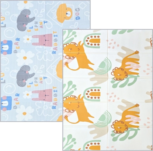 NANNA skládací oboustranná podložka na hraní 200 × 150 cm zvířátka