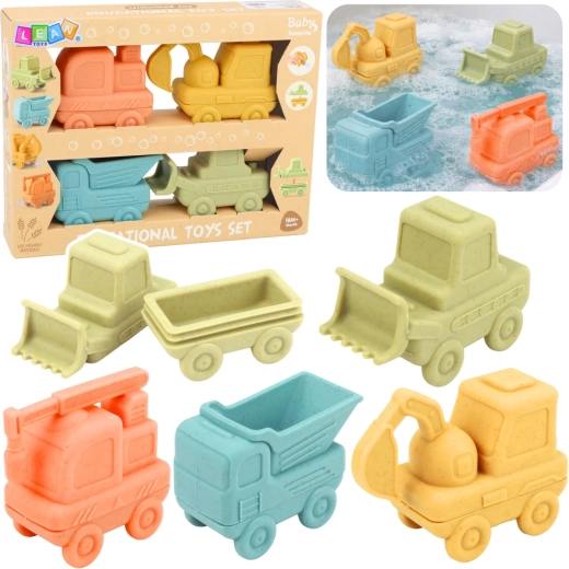 Gumové rozpojitelné vozidla do koupele pro nejmenší, sada 4 ks