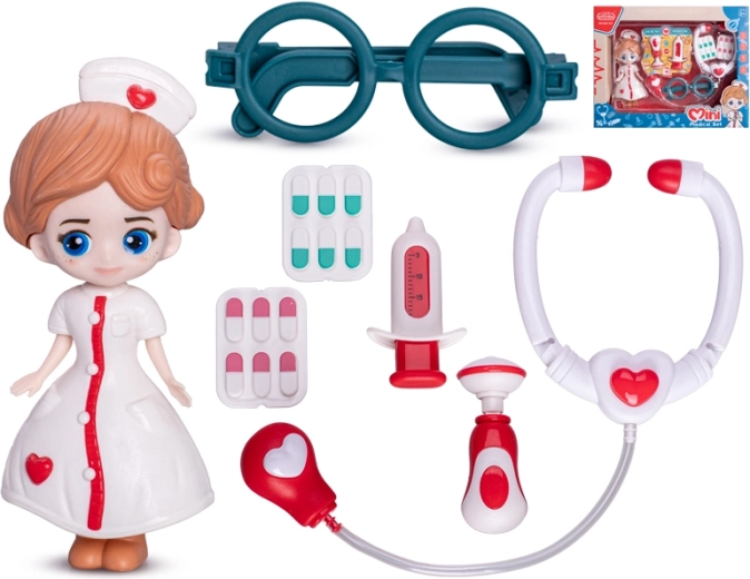 Panenka doktorka 16 cm s doplňky