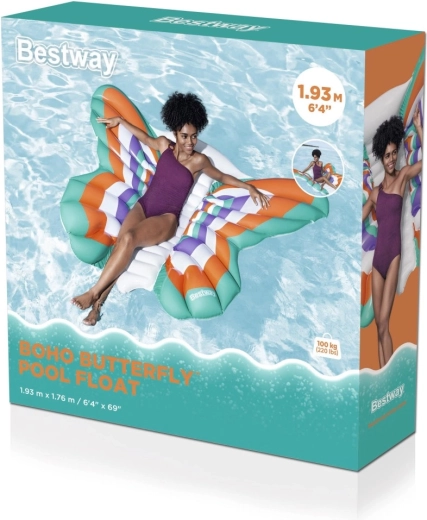 Nafukovací plovoucí matrace motýl 193 × 176 cm