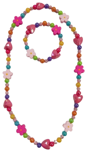 Dětská sada šperků srdíčka a kytičky