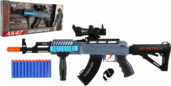 Samopal na pěnové náboje se světlem a zvuky, 60 cm