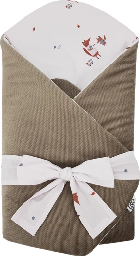 Eko bavlněná zavinovačka s velvetem a kokosovou vložkou Fox 75 × 75 cm