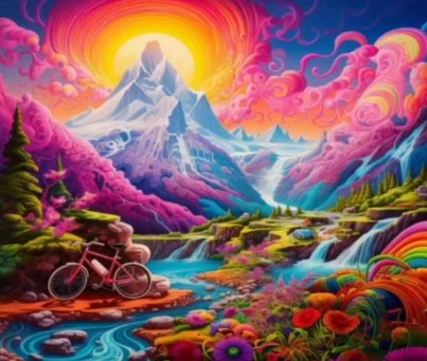 Diamantové malování Projížďka krajinou 30 × 40 cm