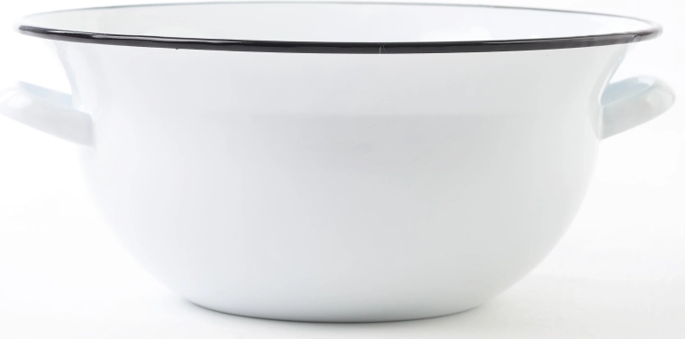 Smaltovaný krajáč s uchy 34 cm, 7,5 l – bílý BERYL