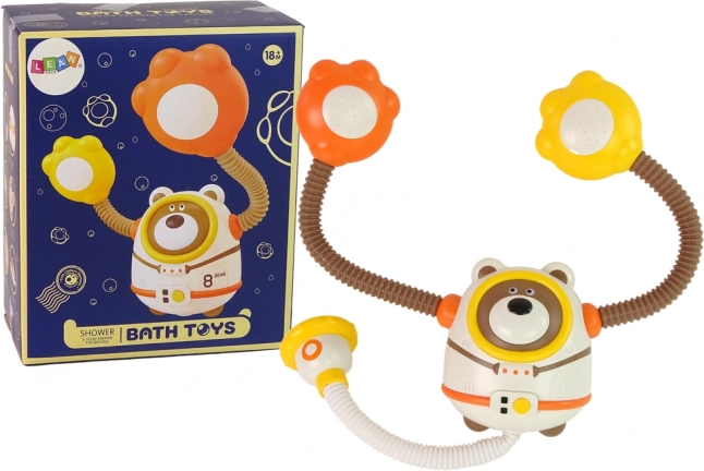 Zábavná vodní hračka do koupele - kosmonaut medvídek se sprchou na baterie