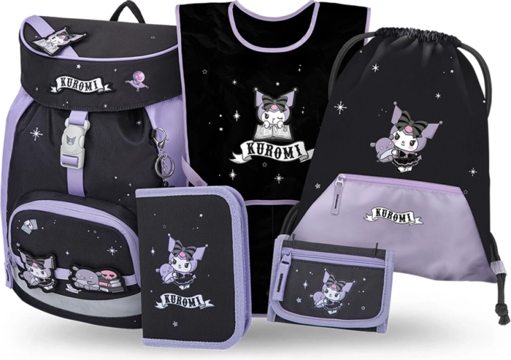 Školní set Baagl Airy Kuromi Fortune dream – batoh, penál, sáček, zástěra a peněženka (GRS)