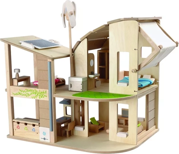 PlanToys ekodomek pro panenky s nábytkem