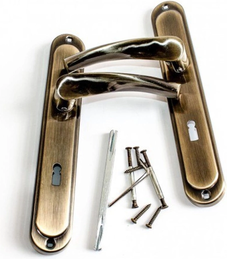 Dveřní kování ATENA s klíčovou vložkou 72 mm, patina