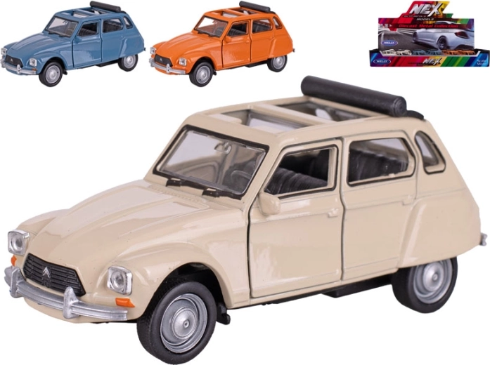 Kovový model Citroën Dyane se zpětným chodem 12 cm Welly