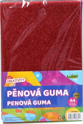 Pěnová guma A4 s třpytkami, 10 ks