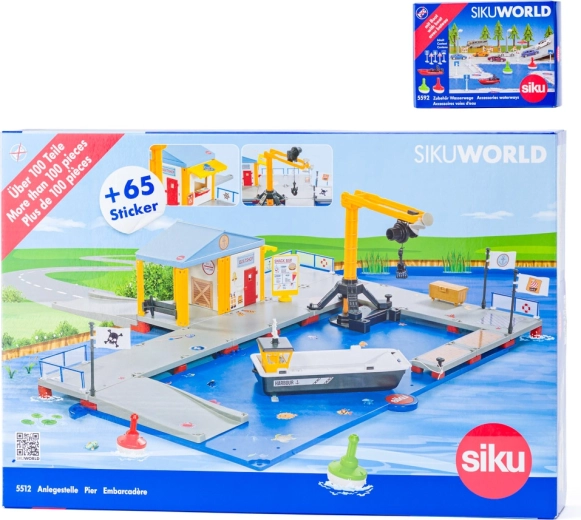 Siku World nakládací přístav s molem a člunem