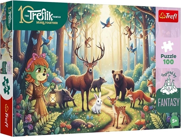 Puzzle Inspired By Fantasy: magický lesní svět zvířat 100 dílků