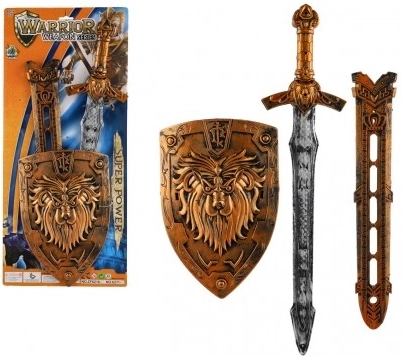 Dětský rytířský meč se štítem a pouzdrem 55 cm