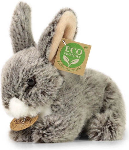 Plyšový králík tmavě šedý ležící Eco-Friendly 17 cm