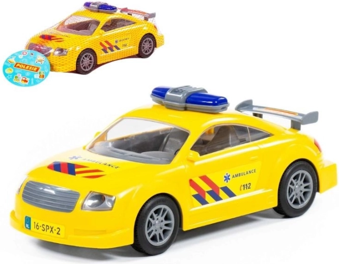 Plastové hasičské auto ambulance na setrvačník