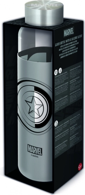 Skleněná láhev s silikonovým návlekem 585 ml MARVEL