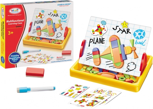 Magnetická tabule na kreslení s geometrickými tvary a magnety