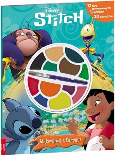 Disney Stitch omalovánka s akvarelovými barvami