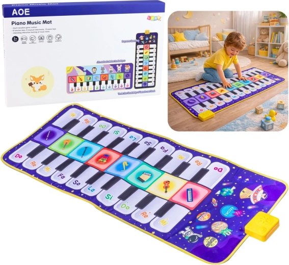 Hudební interaktivní taneční podložka – pianinko Kosmos 120 × 48 cm