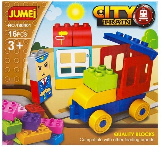 Jumei stavebnice City vláček 16 dílků - 1 kus