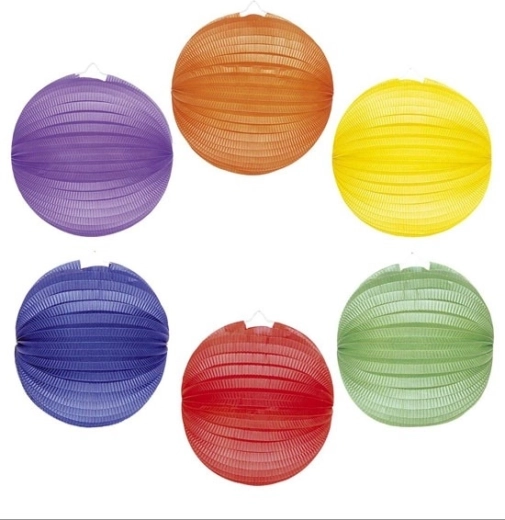 Kulatý jednobarevný lampion