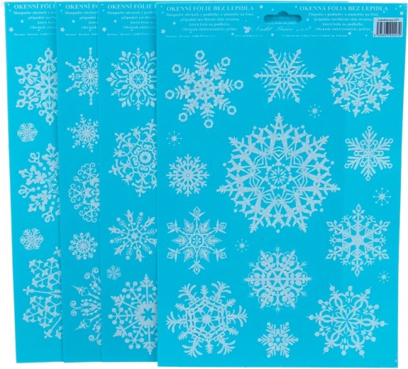 Okenní dekorativní fólie vločky s glitrem 20 × 30 cm (4 varianty)