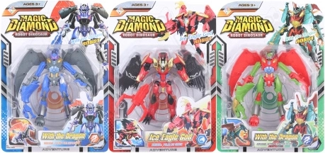 Přeměnitelný robot dinosaurus – plastová hračka pro děti 3+