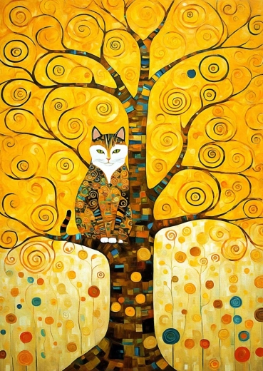 Enjoy Puzzle Kočka Gustava Klimta na stromě života 1000 dílků