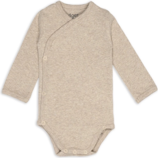 Lodger zavinovací body s dlouhým rukávem melange beige, vel. 68