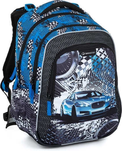 Bagmaster školní batoh LUMI 23 D Modré Auto