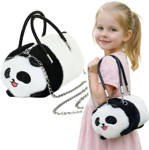 Plyšová dětská kabelka Panda s řetízkem 20 cm